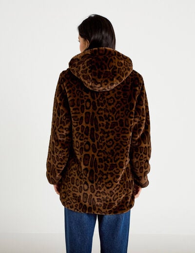 Parka r&eacute;versible 3/4 &agrave; capuche noir femme
