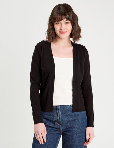 Gilet manches longues noir femme
