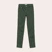 Jeans slim 5 poches vert fonc&eacute; femme