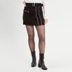 Jupe droite détails zippés noir femme