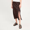 Jupe midi droite fendue noir femme