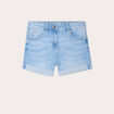 Short slim en jean denim bleach femme