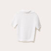 Polo manches courtes ajouré blanc femme