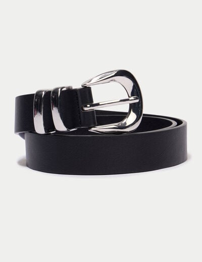 Ceinture fine noir femme