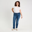 Jeans droit taille haute denim stone femme