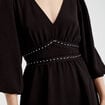 Robe évasée avec bandes clous noir femme