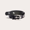 Ceinture fine &agrave; d&eacute;tails clout&eacute;s noir femme