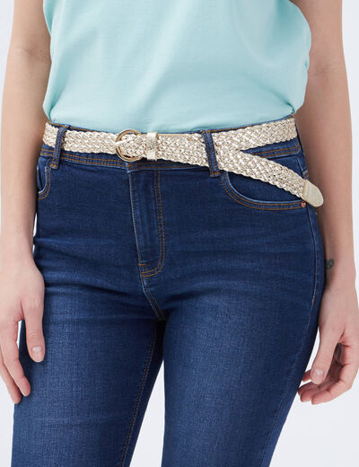 Ceinture tressée couleur or femme
