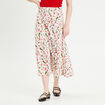 Jupe midi évasée fluide blanc femme