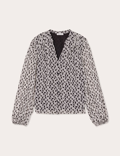 Blouse manches longues blanc femme
