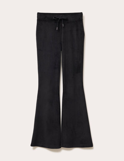 Pantalon bootcut velours noir femme