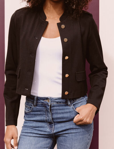 Veste avec boutons noir femme