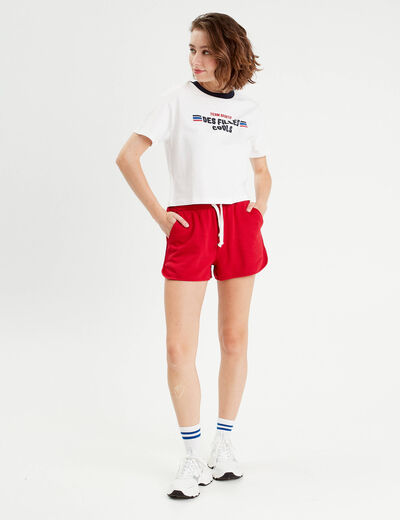 T-shirt manches courtes blanc femme