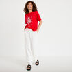 T-shirt oversize manches courtes rouge femme