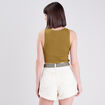 Pull d&eacute;bardeur c&ocirc;tel&eacute; vert olive femme
