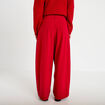 Pantalon barrel taille standard rouge femme
