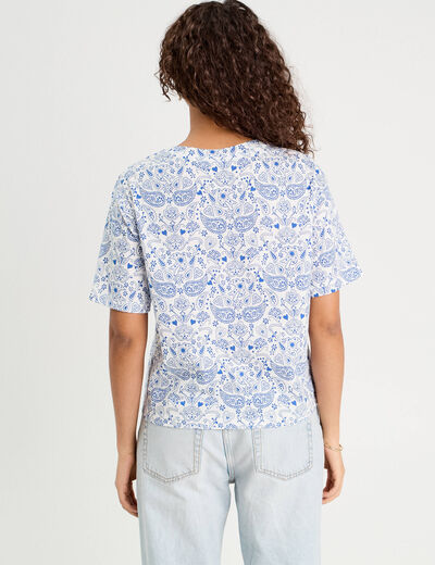 T-shirt manches courtes blanc femme