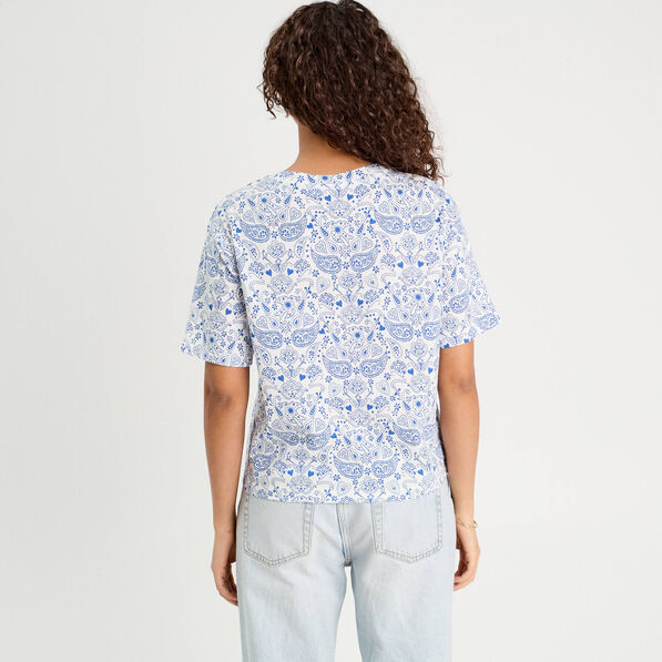 T-shirt manches courtes blanc femme