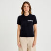 Pull ample manches courtes bleu marine femme