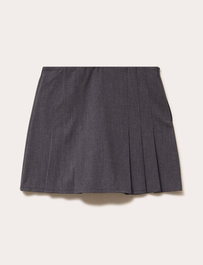 Jupe courte évasée gris foncé femme