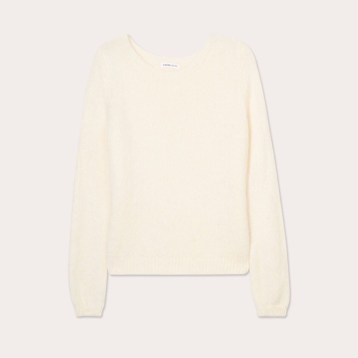 Pull manches longues ecru femme