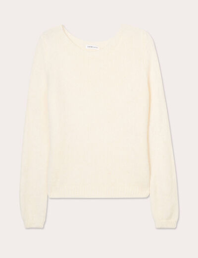 Pull manches longues ecru femme
