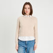Pull chemise 2-en-1 beige femme