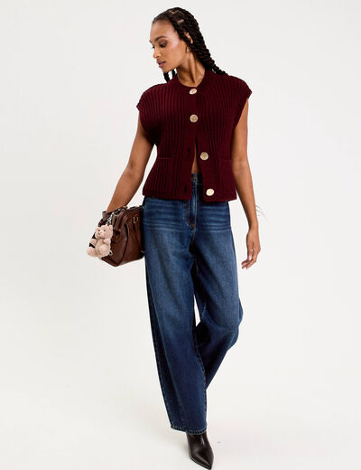 Gilet sans manches violet foncé femme