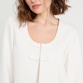 veste courte details noeuds blanc femme Veste courte détails noeuds blanc femme