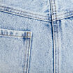 Jupe-short droite en jean denim bleach femme