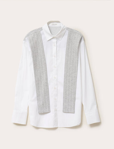 Chemise oversize manches longues blanc femme