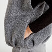 Gilet oversize sans manches col rond gris clair femme