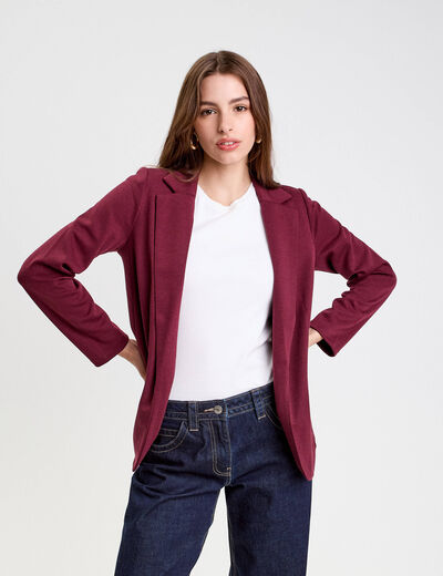 Veste blazer cintrée bordeaux femme