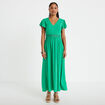 Robe longue &eacute;vas&eacute;e vert femme