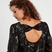 Robe droite détail noeud dos noir femme