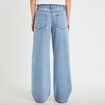 Jean wide leg taille basse strass denim triple stone femme