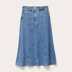 Jupe midi trapèze en jean denim double stone femme