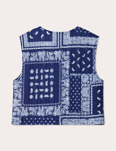 Gilet sans manches matelassé bleu marine femme