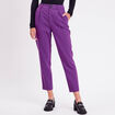 Pantalon city carotte violet foncé femme