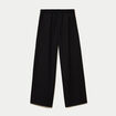 Pantalon large taille haute noir femme