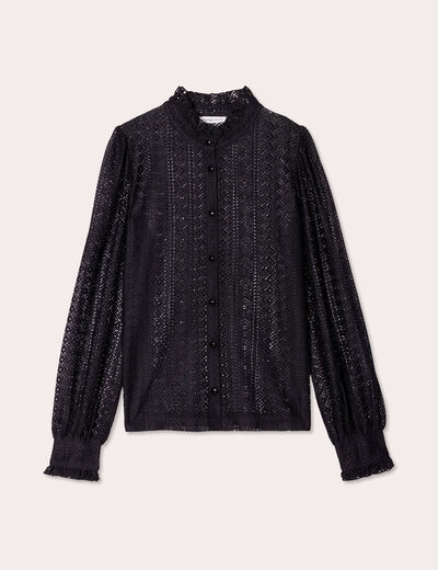 Blouse manches longues noir femme