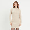 Robe pull ajustée torsades sable femme
