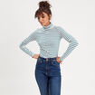 T-shirt col roulé blanc femme