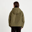 Veste courte bas resserr&eacute; &agrave; capuche vert kaki femme