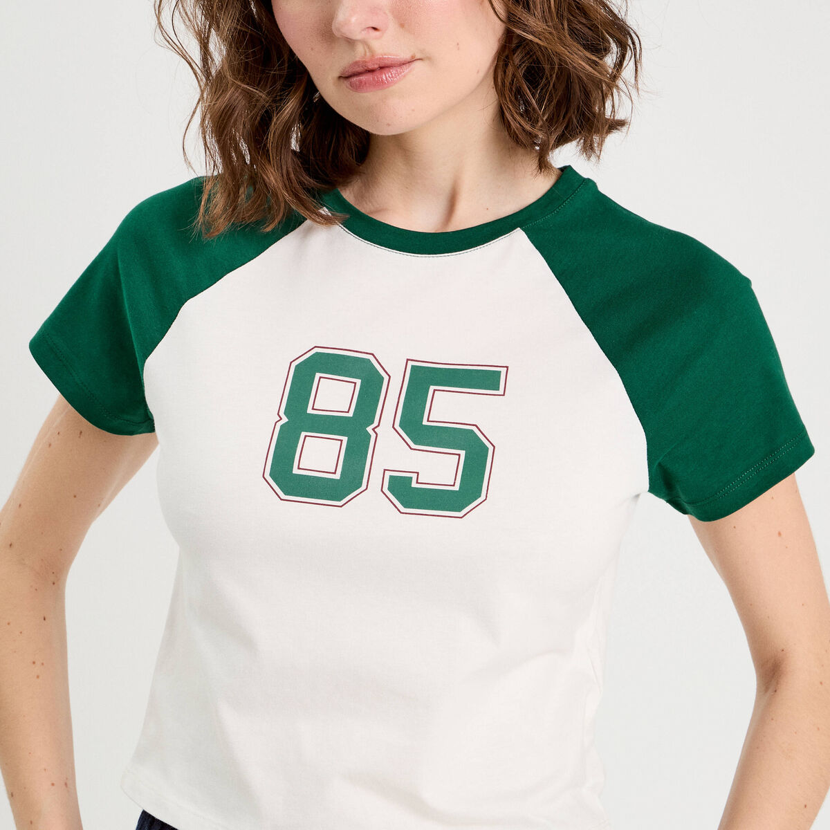 T-shirt manches courtes ecru femme