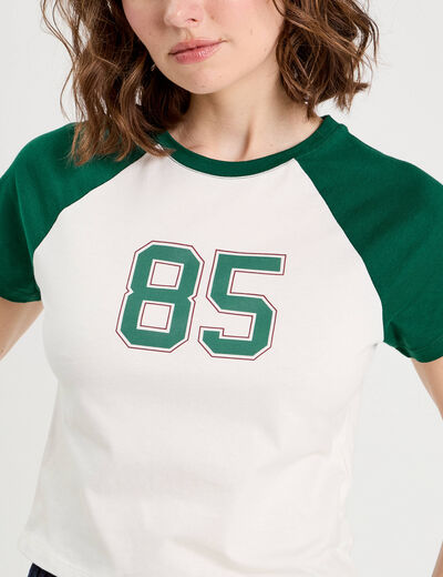 T-shirt manches courtes ecru femme