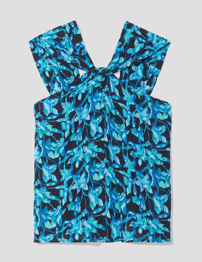 Blouse bretelles larges noir femme