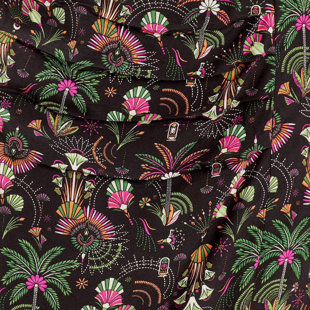 Jupe droite fendue noir femme