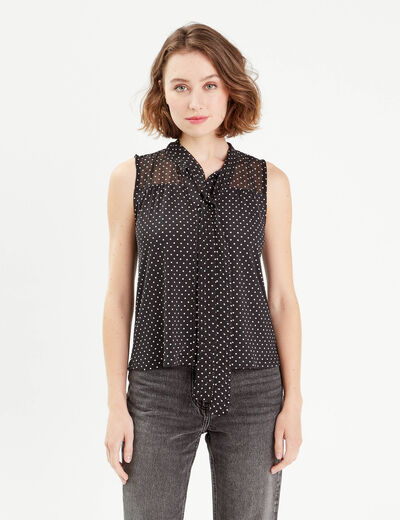 Chemise sans manches noir femme
