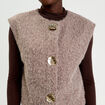 Gilet sans manches effet polaire taupe femme